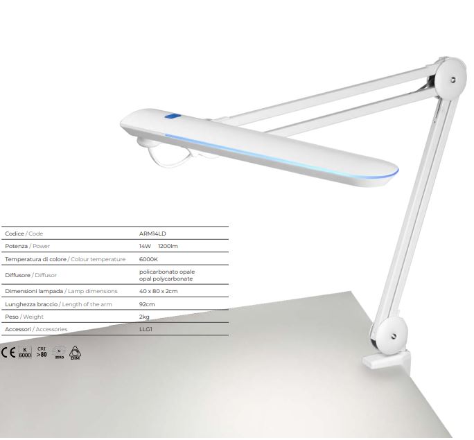 Namizna LED svetilka ARMLED PLUS